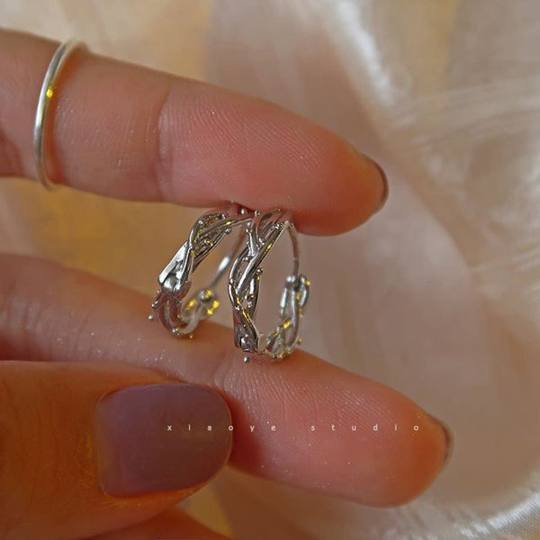 Earring Thorn Hoop Sterling Silver FashionChic