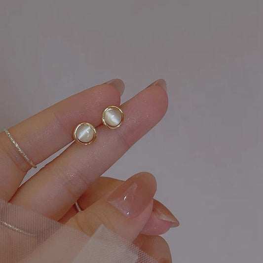 Alloy Faux Earring Eye Stone Stud Cat FashionChic