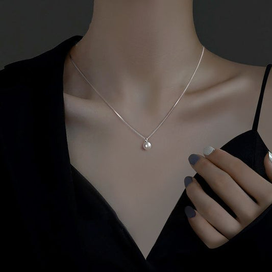 Necklace Pearl Pendant Alloy Faux FashionChic