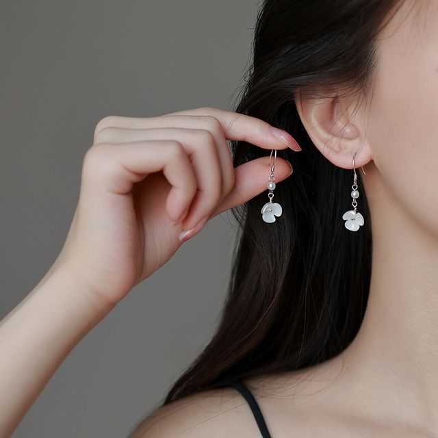 Acrylic Faux Earring Dangle Pearl Floral Alloy FashionChic