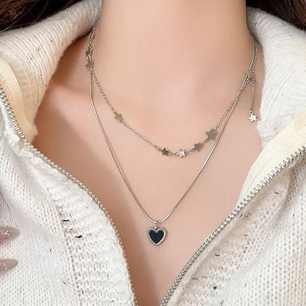 Alloy Choker Set Pendant Star Heart Necklace / FashionChic
