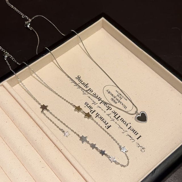 Alloy Choker Set Pendant Star Heart Necklace / FashionChic