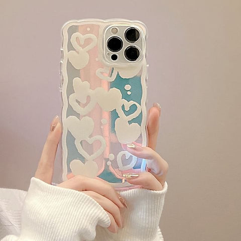Case Heart Holographic Phone FashionChic