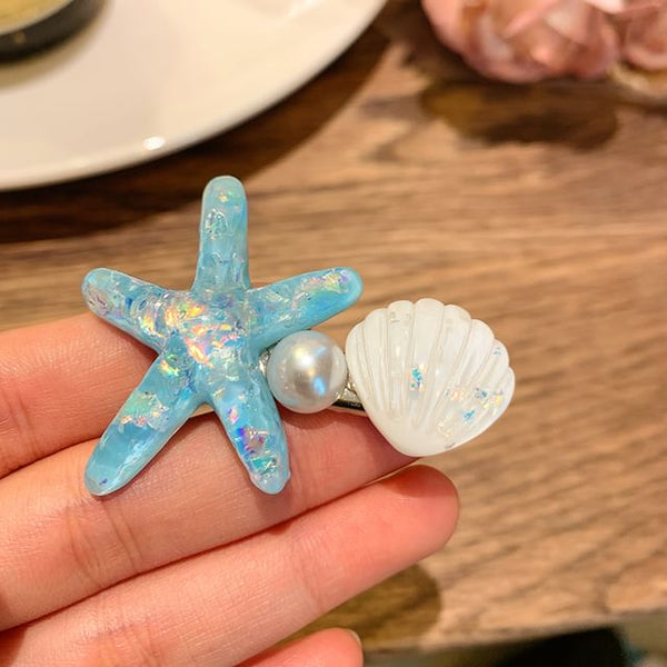 Faux Resin Shell Starfish Pearl Hair / Clip FashionChic