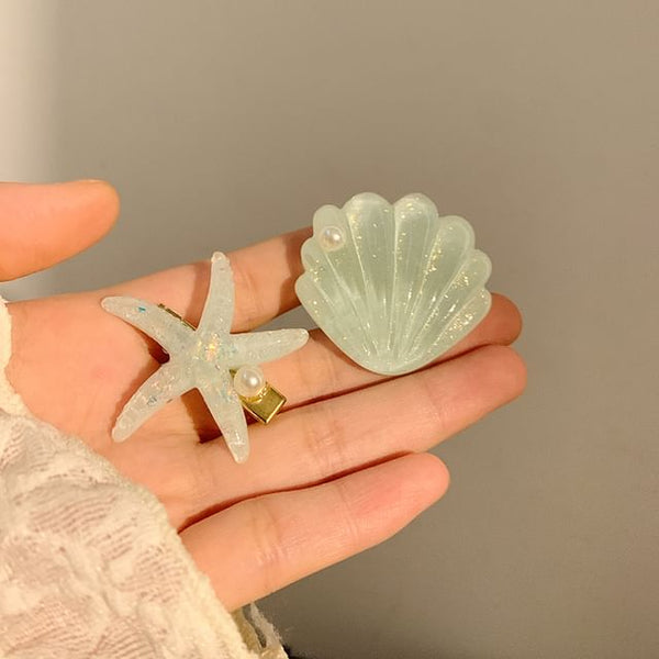 Faux Resin Shell Starfish Pearl Hair / Clip FashionChic