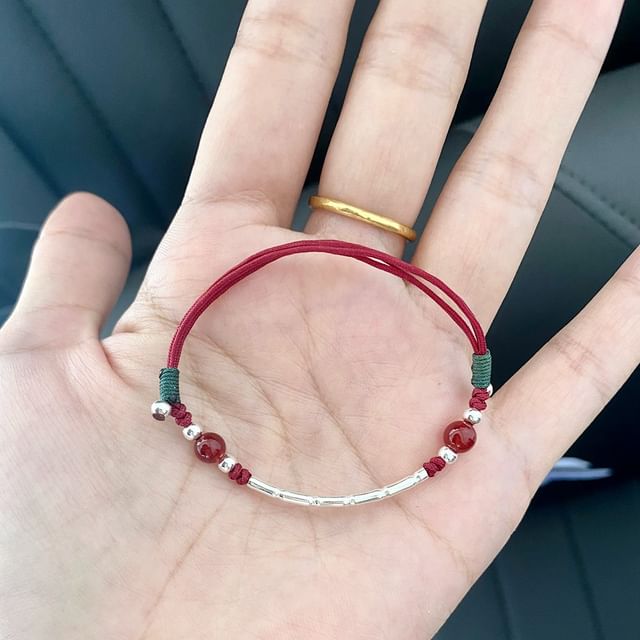 Agate Sterling Silver Bracelet Bead String FashionChic