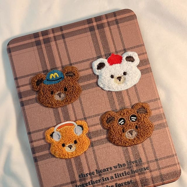 Case iPad Bear Plaid FashionChic