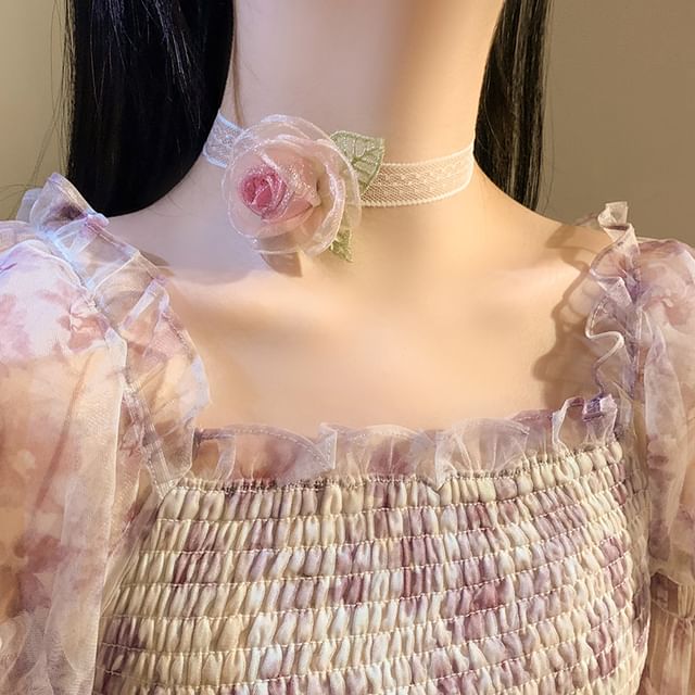 (Various / Designs) Tie Scrunchie Hair Pearl Clip Mesh Rose Faux FashionChic