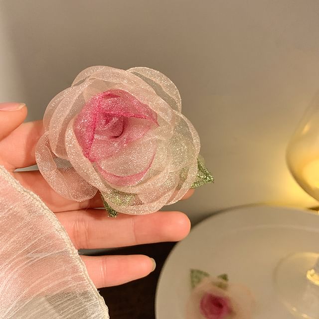 (Various / Designs) Tie Scrunchie Hair Pearl Clip Mesh Rose Faux FashionChic