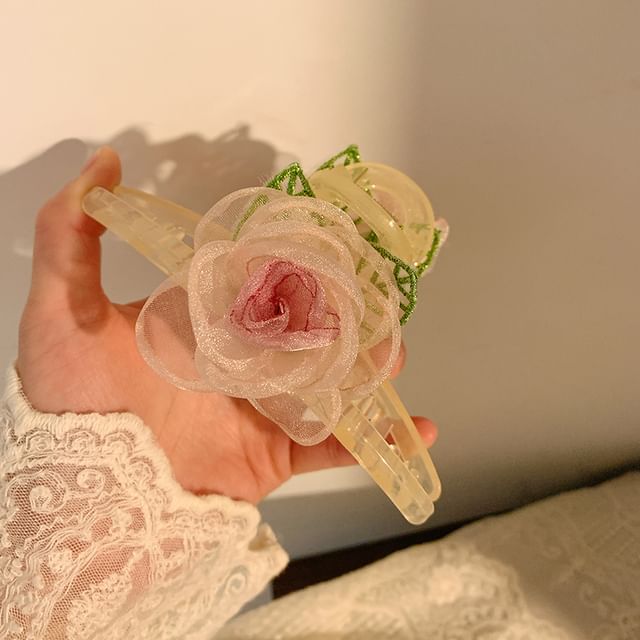 (Various / Designs) Tie Scrunchie Hair Pearl Clip Mesh Rose Faux FashionChic