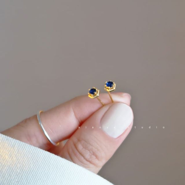 Earring Rhinestone Silver Sterling Stud FashionChic