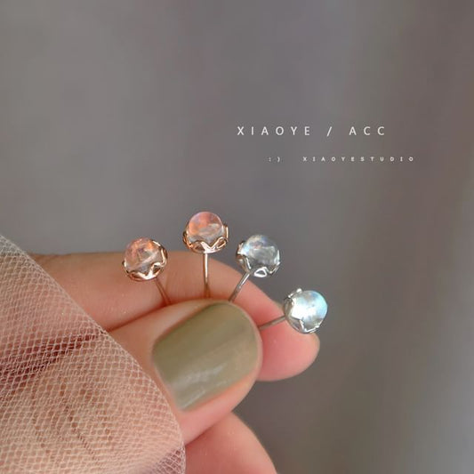 Earring Faux Silver Sterling Stud Gemstone FashionChic