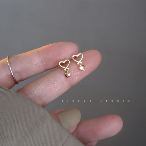 Sterling Earring Heart Drop Silver FashionChic