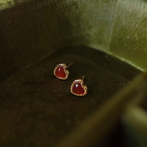 Stud Silver Heart Earring Sterling FashionChic