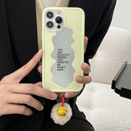 Phone Case Lettering Pom Bell FashionChic