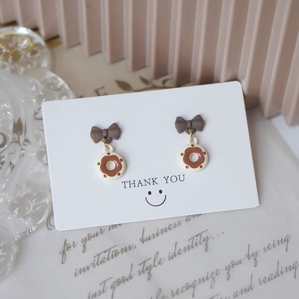 Drop Alloy Earring Donut / Cheese FashionChic