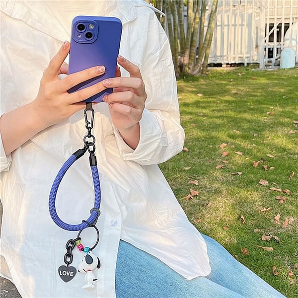 Pad Strap with Lanyard Phone Plain FashionChic