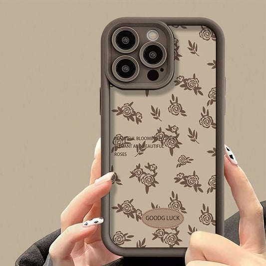 Lettering Floral Phone Case FashionChic