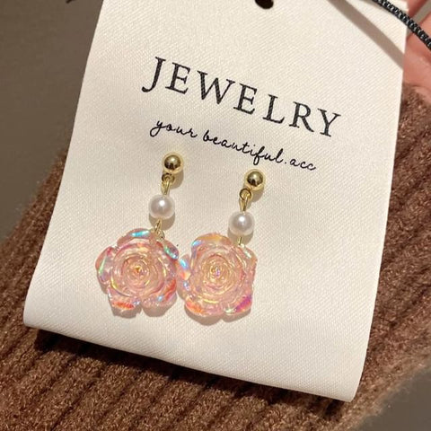 Earring Floral Faux Alloy Pearl Dangle FashionChic