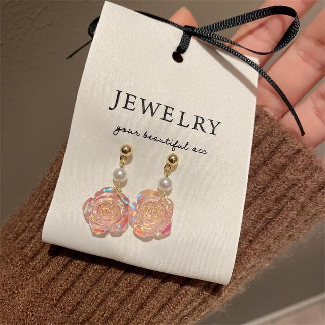 Earring Floral Faux Alloy Pearl Dangle FashionChic