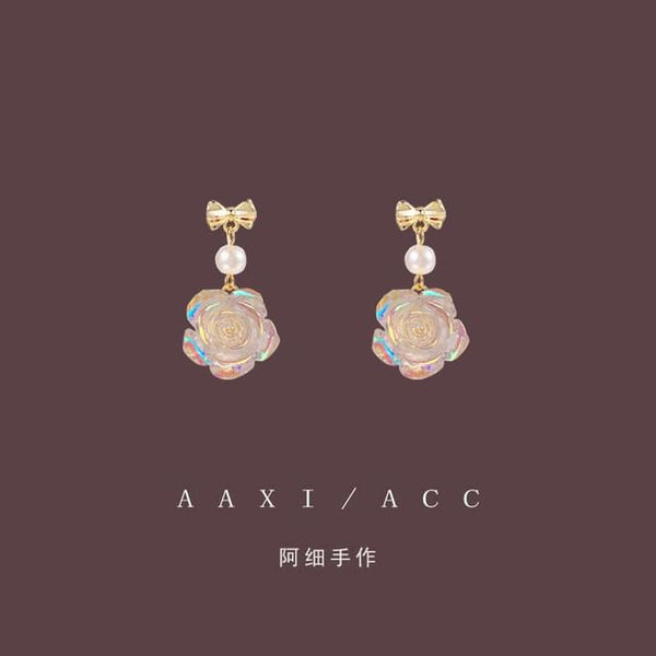 Earring Floral Faux Alloy Pearl Dangle FashionChic