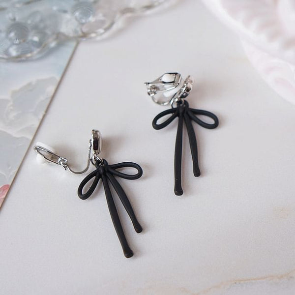 Bow Alloy Heart Drop Earring FashionChic