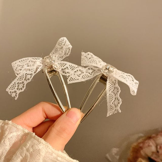 / Hair Set Clip Bow Lace FashionChic