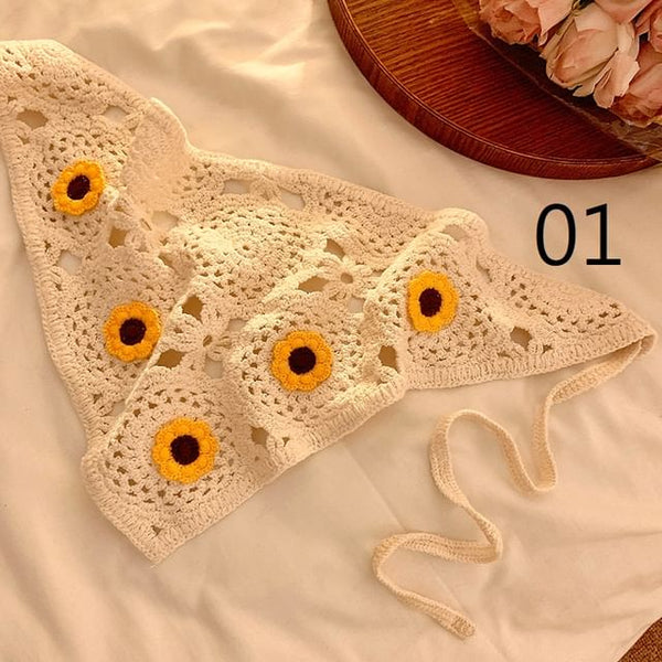 Lace Floral Crochet Scarf FashionChic