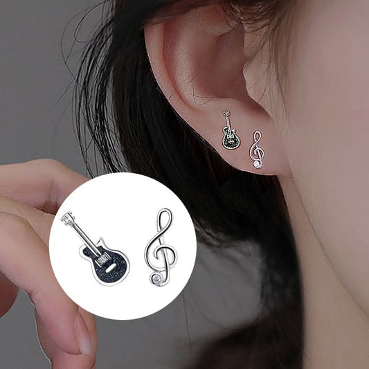 Stud Ear Silver Sterling Asymmetrical FashionChic