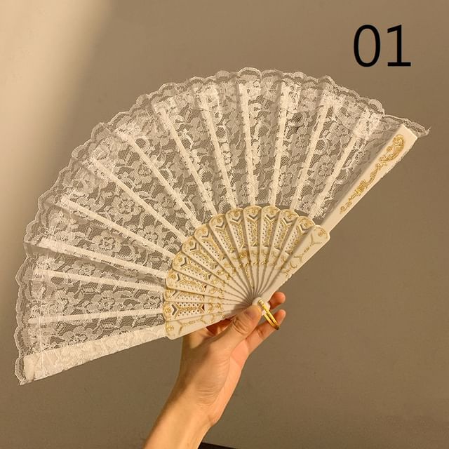 Set Hand Floral Choker / Foldable Fan Designs) (Various Lace FashionChic