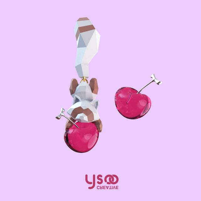 Stud / Clip-On Earring Raccoon Ear Cherry FashionChic