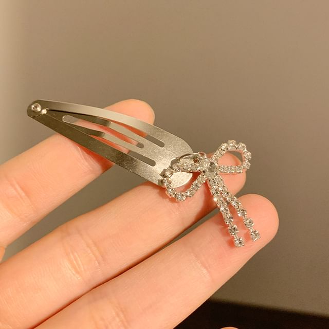 / Hair Alloy Set Bow Clip Rhinestone FashionChic