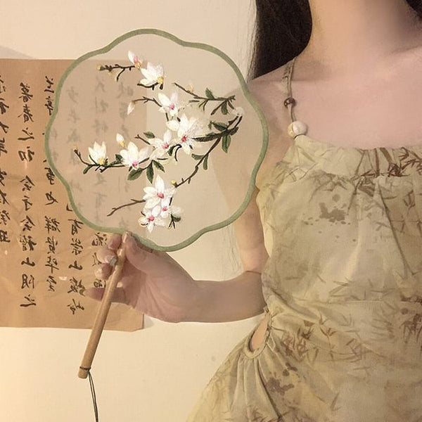 Print Tassel Embroidered Hand / Fan FashionChic