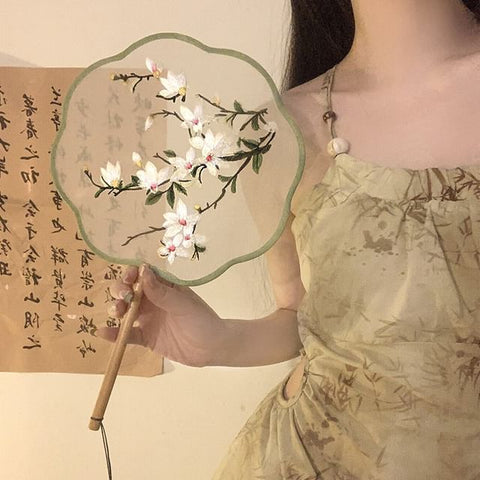 Print Tassel Embroidered Hand / Fan FashionChic