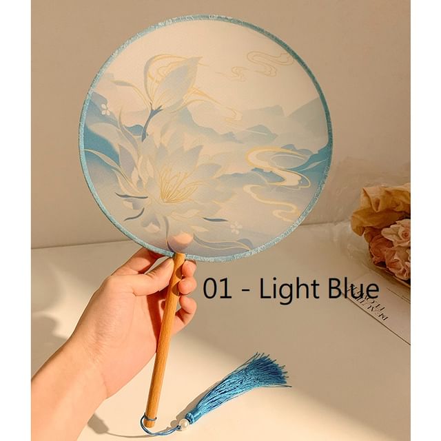 Print Tassel Embroidered Hand / Fan FashionChic