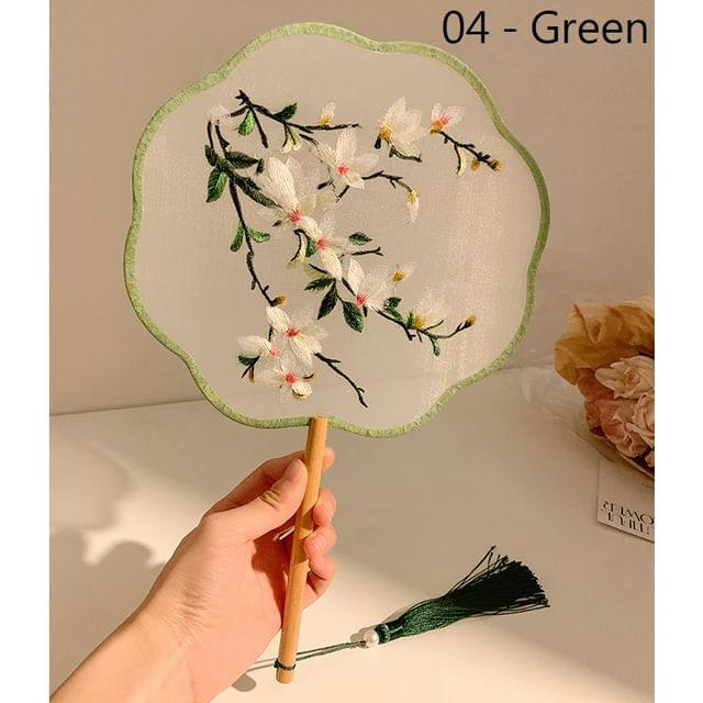 Print Tassel Embroidered Hand / Fan FashionChic