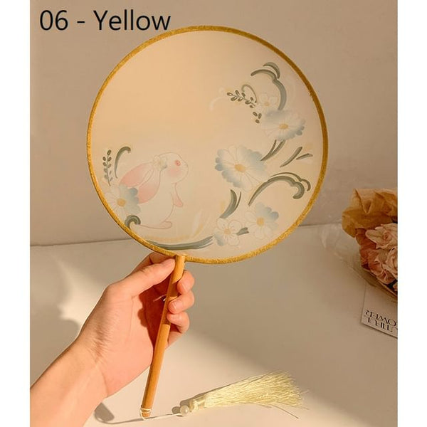 Print Tassel Embroidered Hand / Fan FashionChic