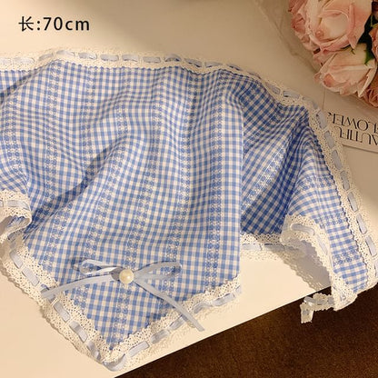 Lace Headkerchief Scrunchie Set Trim Print / FashionChic