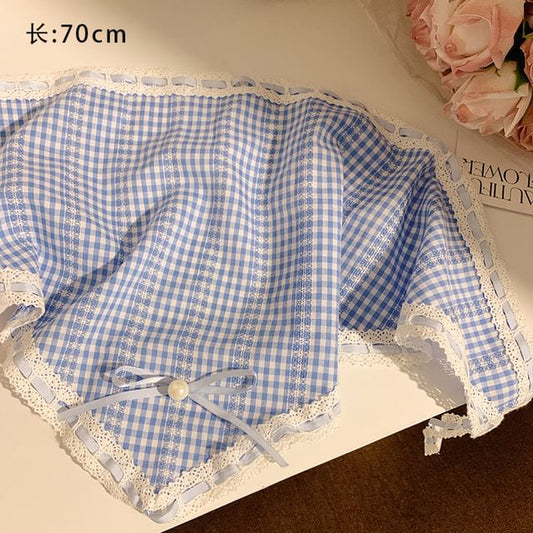 Lace Headkerchief Scrunchie Set Trim Print / FashionChic