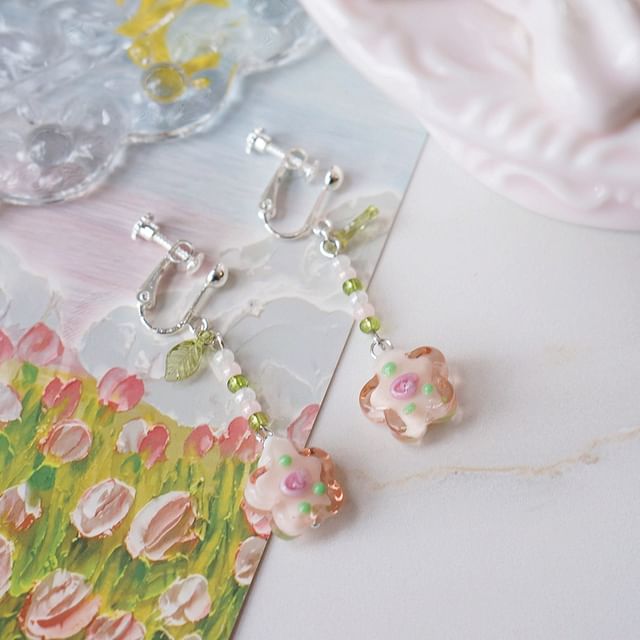 Floral Alloy Dangle Earring FashionChic