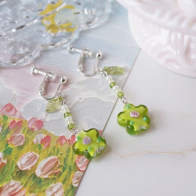 Floral Alloy Dangle Earring FashionChic