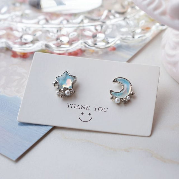 Stud Earring Star Alloy Moon Asymmetrical FashionChic