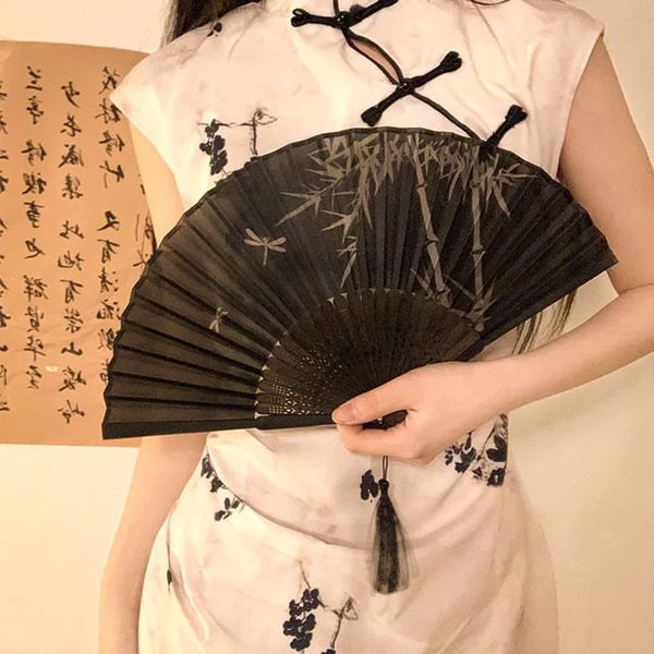 Bamboo Fan Hand Designs) (Various Print Foldable FashionChic