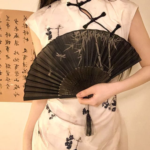 Bamboo Fan Hand Designs) (Various Print Foldable FashionChic