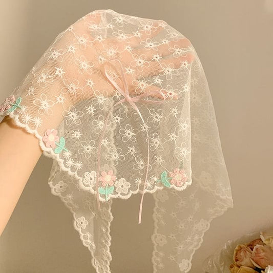 Bandana Embroidered Flower Lace FashionChic