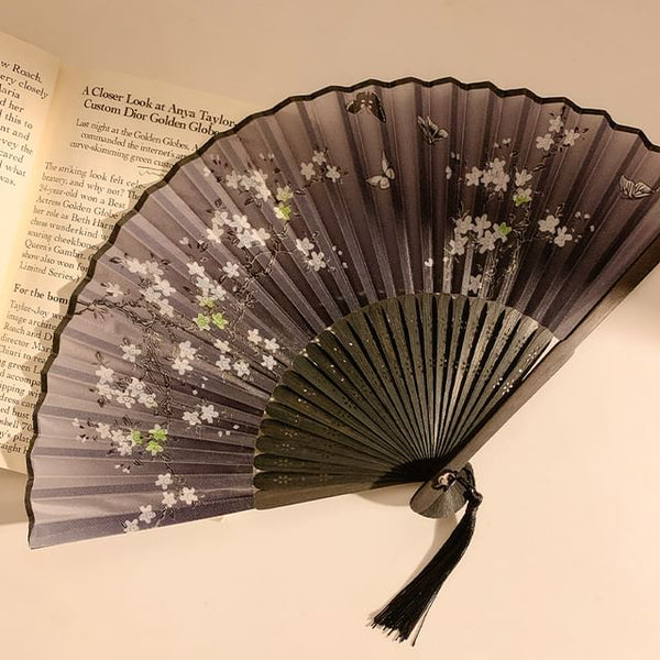 Designs) Hand Print Fan Foldable (Various Bamboo FashionChic