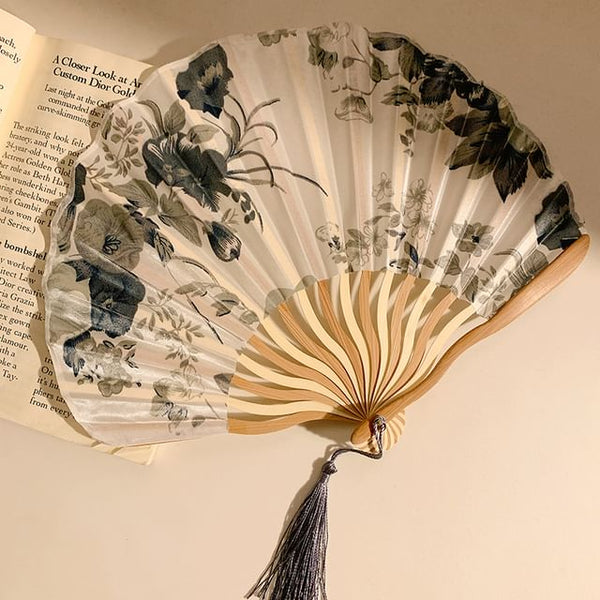 Designs) Hand Print Fan Foldable (Various Bamboo FashionChic