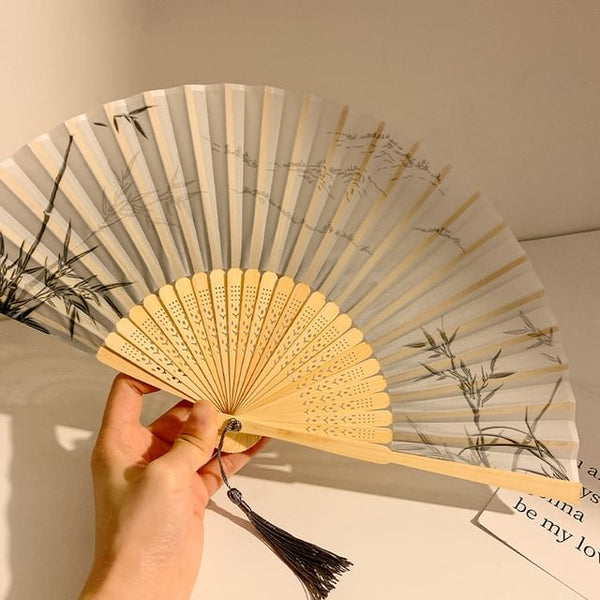 Bamboo Fan Hand Designs) (Various Print Foldable FashionChic