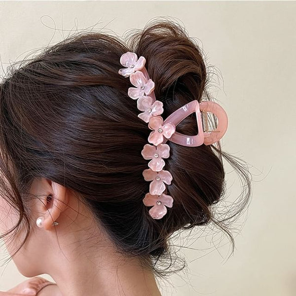 Floral Hair Claw Rhinestone FashionChic