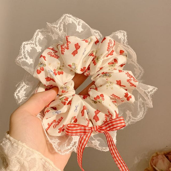 Floral Trim Lace Designs) Cherry Scrunchie / Bandana (Various FashionChic